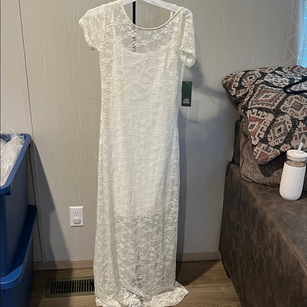 Wild Fable White Lace Maxi Dress